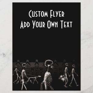 Flyer Esqueletos de rayos X Paseo nocturno Sepia negra