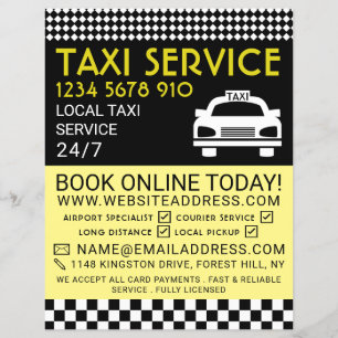Flyer Estación de Taxi, Empresa de Taxis con Lista de Pr