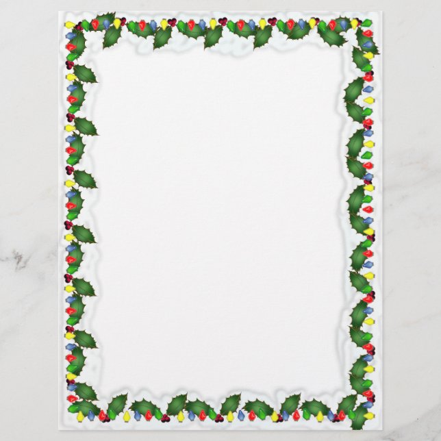 Flyer Estacionario de Navidades Holly Lights (Frente)