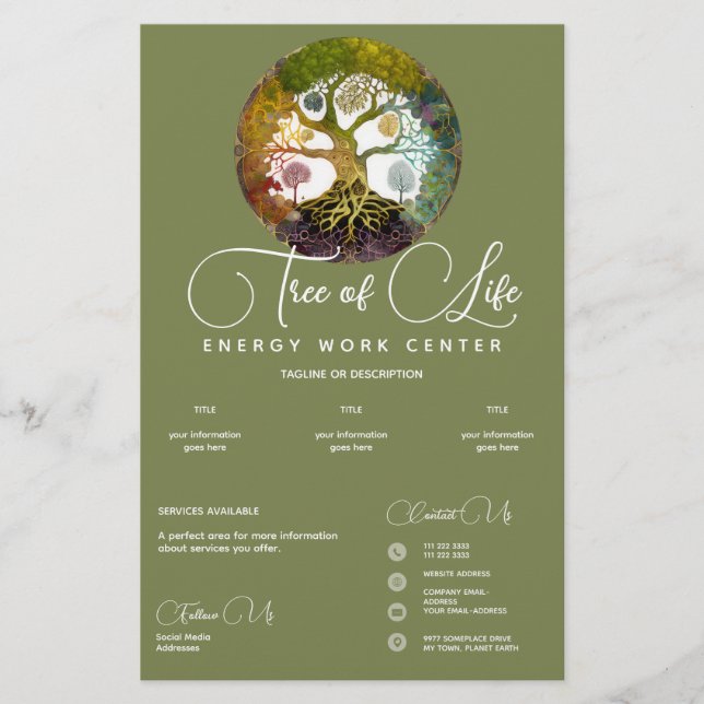 Flyer Estaciones | Árbol de la Vida (Frente)