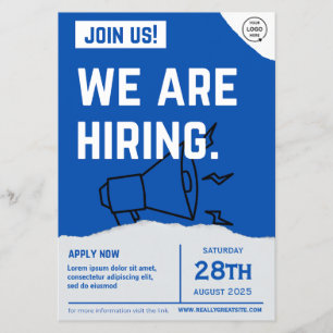 Flyer Estamos contratando, empleo vacante, contratación