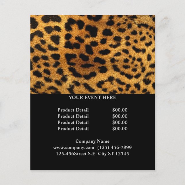 Flyer estampado de leopardo marrón con motivos de animal (Frente)