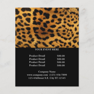 Flyer estampado de leopardo marrón con motivos de animal