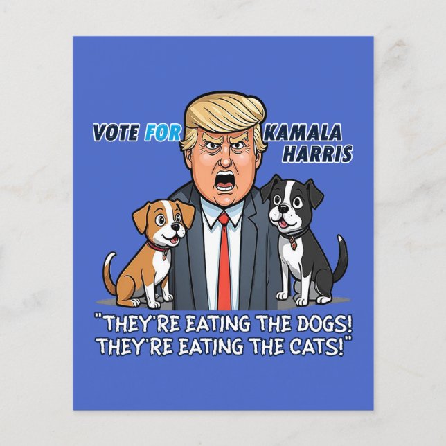 Flyer Están comiendo a los perros, es gracioso que Trump (Frente)