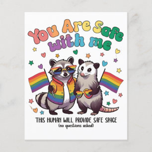 Flyer Estás A Salvo Conmigo, Animal LGBT Raccoon