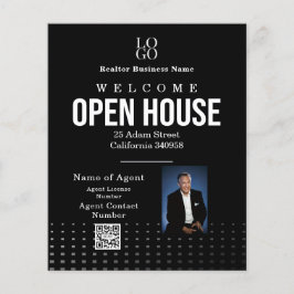Flyer Estate Open House Logo Photo Black