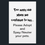 Flyer Esteriliza Adopta<br><div class="desc">Mueren demasiados... Adopta, folletos de esterilización/castración: La sobrepoblación de mascotas es un problema grave en todo el mundo. ¿Te destroza el corazón ver perros, gatos y otros animales criados y vendidos en tiendas de mascotas cuando hay tantas mascotas en refugios de animales que necesitan hogares? ¿Te destroza el corazón ver...</div>