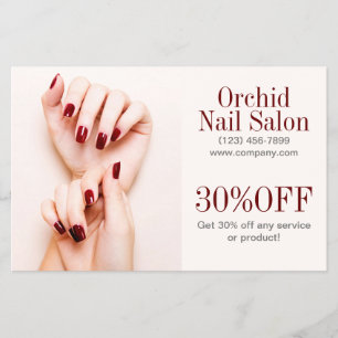 Flyer Esteticista de belleza Manicure Nail Salon Price L