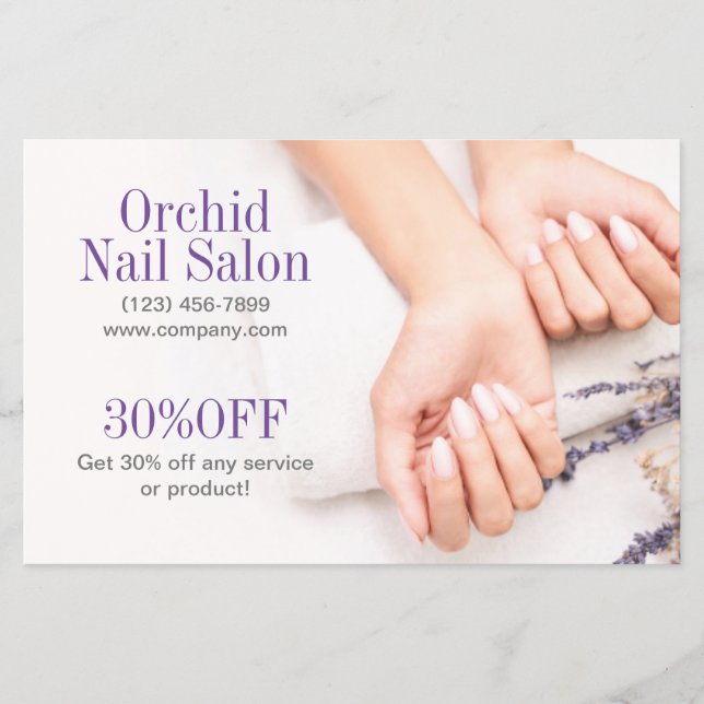 Flyer Esteticista de belleza Manicure Nail Salon Price L (Frente)