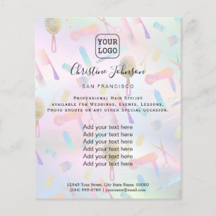 Flyer estilista colores pastel patrón