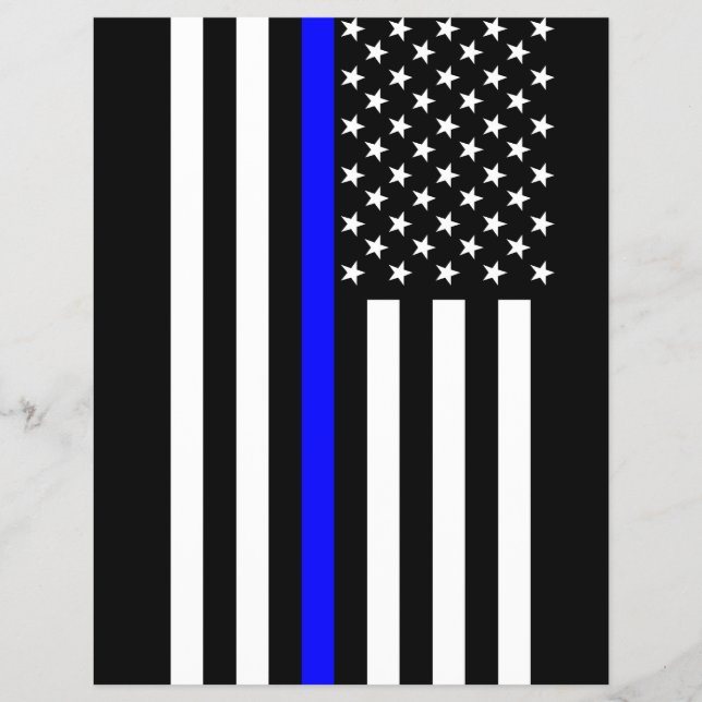 Flyer Estilo americano delgado de la línea azul (Frente)