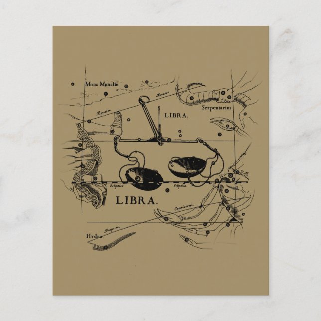 Flyer Estilo de Hevelius de la Constelación de Libra Vin (Frente)