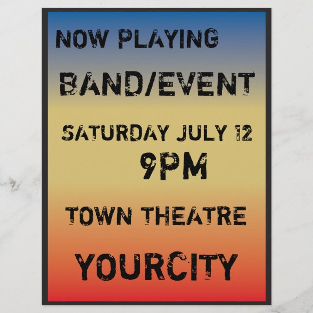 Flyer Estilo Poster de concierto retro (Frente)