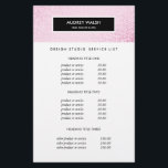 Flyer Estiloso precio y servicios de venta de secuelas r<br><div class="desc">El glamuroso y elegante diseño de volante muestra sus servicios, la lista de precios o la información de negocios a través de una imagen digital de un patrón de secuencia rosada. Superposición de franja negra. Incluye cuatro encabezados de personalizable y campos de texto de cuerpo. Para ajustar el diseño, introduzca...</div>