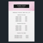 Flyer Estiloso precio y servicios de venta de secuelas r<br><div class="desc">El glamuroso y elegante diseño de volante muestra sus servicios, la lista de precios o la información de negocios a través de una imagen digital de un patrón de secuencia rosada. Superposición de franja negra. Incluye cuatro encabezados de personalizable y campos de texto de cuerpo. Para ajustar el diseño, introduzca...</div>