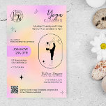 Flyer Estrella de gradiente rosa clases de estudio de in<br><div class="desc">Color amarillo moderno y rosa oscuro con estrellas,  formas geométricas y silueta de yoga pose clases de profesor de estudio de yoga para promociones y lista de precios. Añade tu,  logotipo,  medios sociales,  dirección y horario.</div>