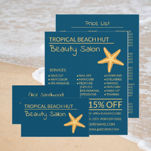 Flyer Estrella Dorada, Esteticista, Anuncio de Salón de