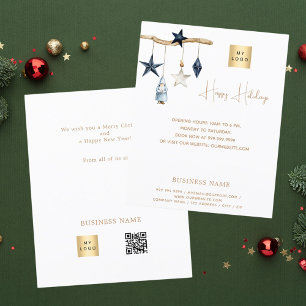 Flyer Estrellas nórdicas azules gnome Navidades de negoc