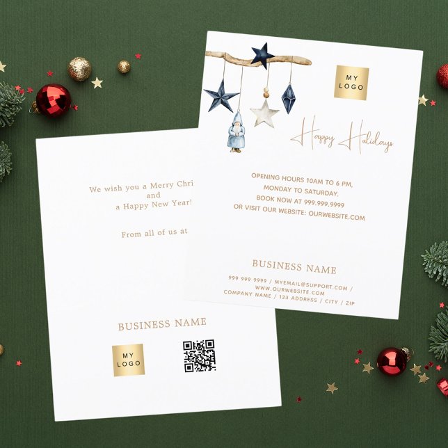 Flyer Estrellas nórdicas azules gnome Navidades de negoc (Subido por el creador)