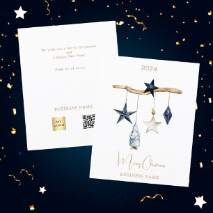 Flyer Estrellas nórdicas azules gnome Navidades de negoc