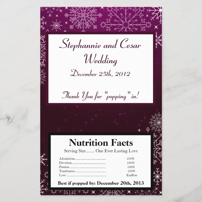 Flyer Estrellas púrpuras / copo de nieve envuelto de pal (Frente)