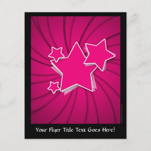 Flyer Estrellas rosadas y fondo giratorio