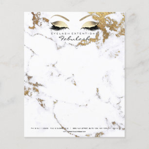 Flyer Estudio de Belleza Pestañas Maquilladora Mármol Do