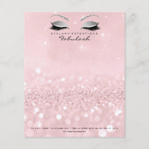 Flyer Estudio de Belleza Pestañas Maquilladora Rosa Plat