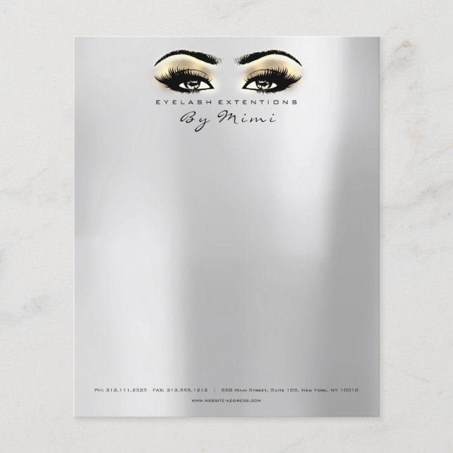 Flyer Estudio de Belleza Pestañas Maquillaje Marrones Do (Frente)