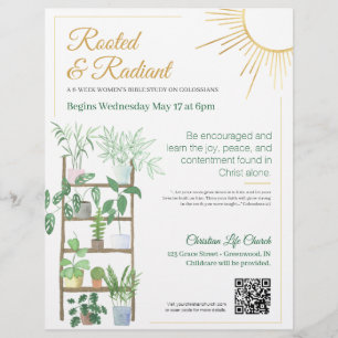 Flyer Estudio de la Biblia de Mujeres con Plantas Potada