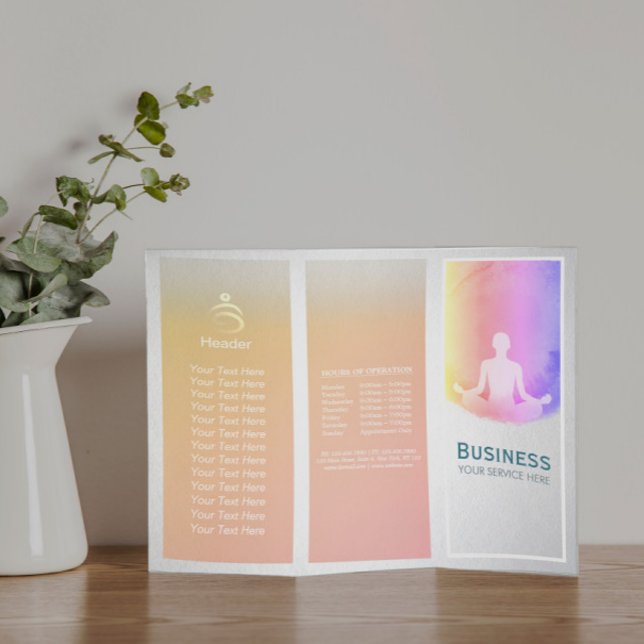 Flyer Estudio de Yoga Tri-Fold Brochures Life Coach Heal (Subido por el creador)
