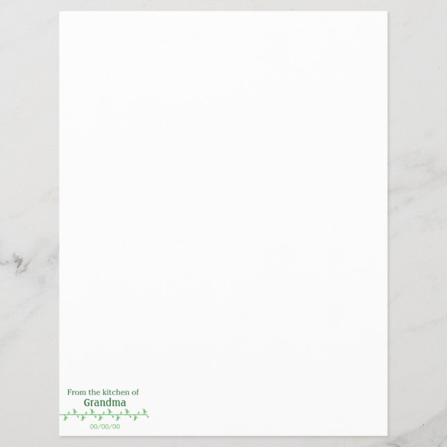 Flyer Etiqueta de alimento verde (Frente)