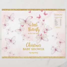 Flyer Etiquetas de la bolsa para mariposa rosa Baby Show