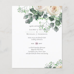 Flyer Eucaliptus blanco sale de presupuesto Boda