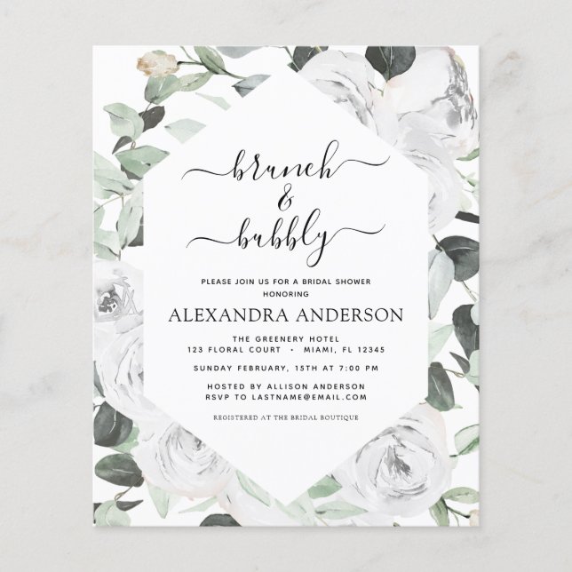 Flyer Eucalyptus Brunch & Bubbly Bridal Shower (Frente)