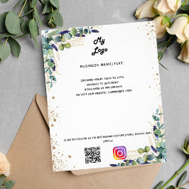 Flyer Eucalyptus business logo qr code instagram text