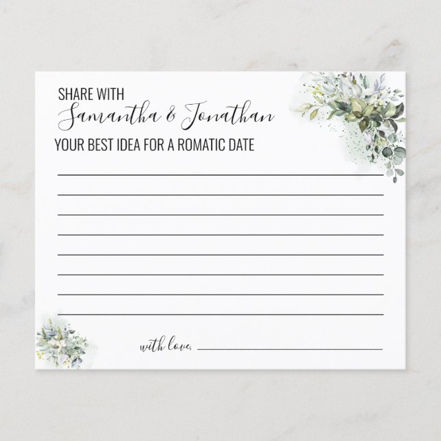 Flyer Eucalyptus Compartir una tarjeta de juego de ducha (Frente)