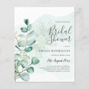 Flyer Eucalyptus deja la vegetación Boda QR CÓDIGO moder