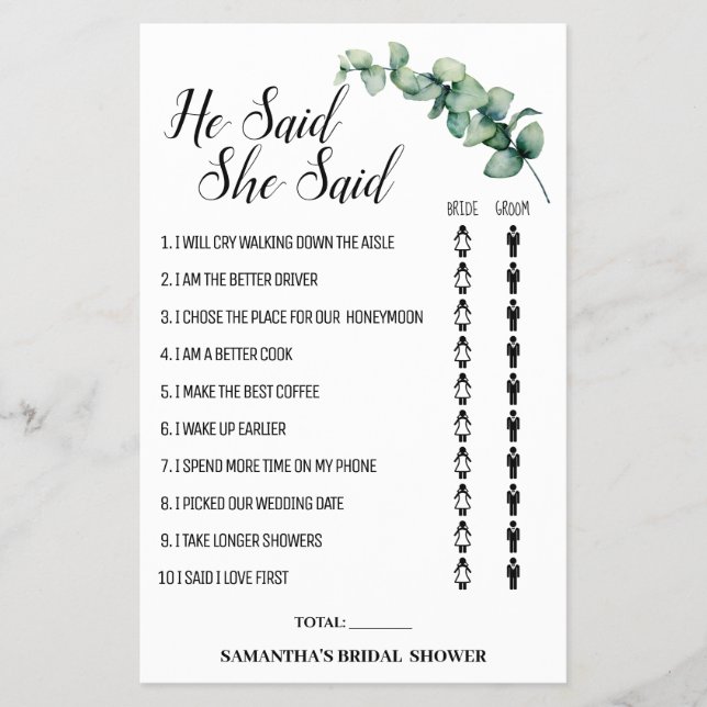 Flyer Eucalyptus Dijo que decía Tarjeta de juego de duch (Frente)