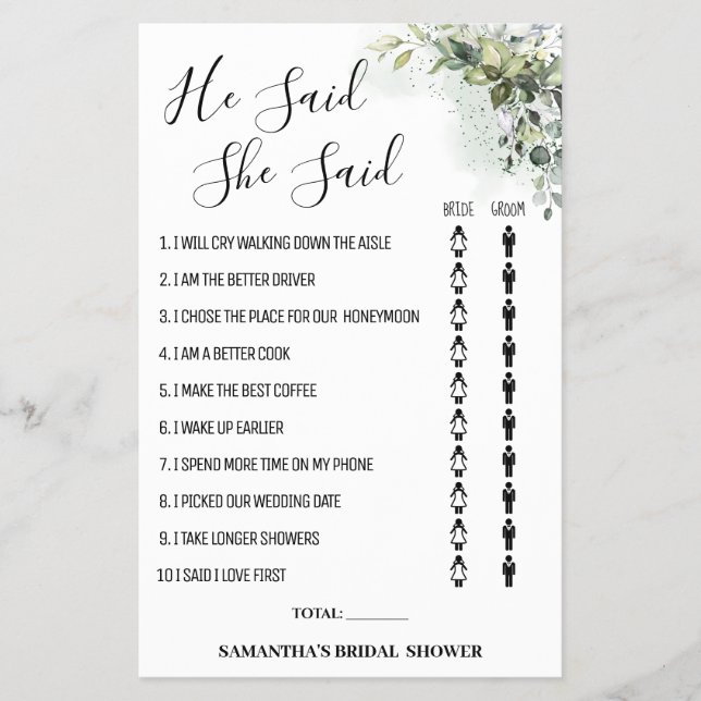 Flyer Eucalyptus Dijo que decía Tarjeta de juego de duch (Frente)