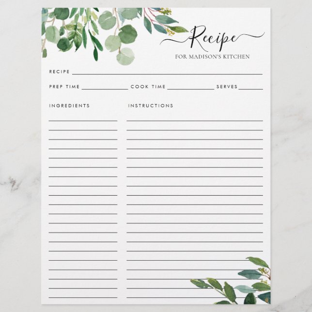 Flyer Eucalyptus Elegante Presupuestario Deja La Receta  (Frente)