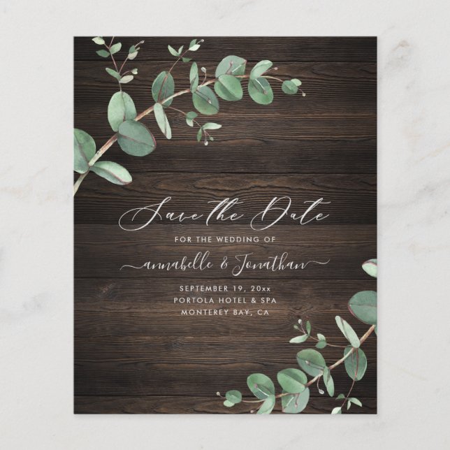 Flyer Eucalyptus foliage verde presupuesto madera oscura (Frente)