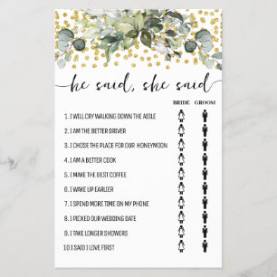 Flyer Eucalyptus Gold Dijo Que Dijo Una Tarjeta De Juego