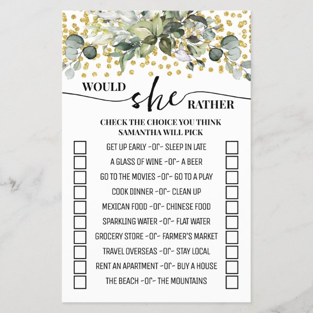 Flyer Eucalyptus Gold Preferiría Reducir El Juego (Frente)