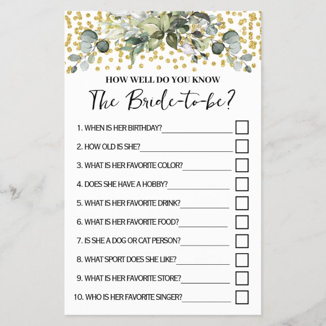 Flyer Eucalyptus Gold ¿Qué tan bien conoces su tarjeta d (Frente)