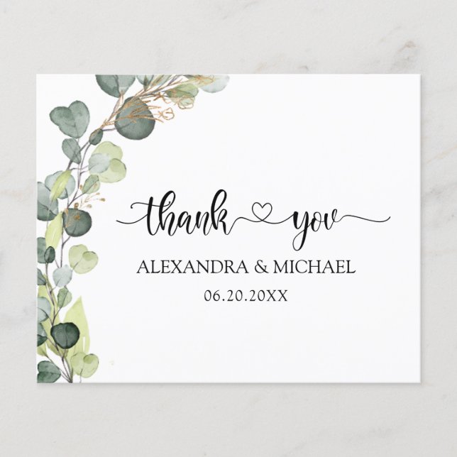 Flyer Eucalyptus Greenery Elegante Gracias (Frente)