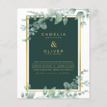Eucalyptus Greenery Gold Emerald Boda QR CÓDIGO F