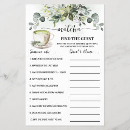 Flyer Eucalyptus Matcha Find the Guest Shower Game Card