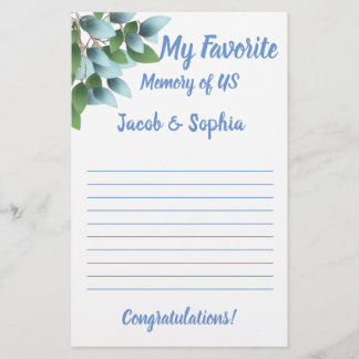 FLYER EUCALYPTUS MI TARJETA DE JUEGO DE MEMORIA BRIDAL D