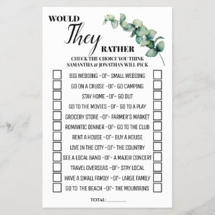 Flyer Eucalyptus Prefieren Duchar Tarjeta De Juego